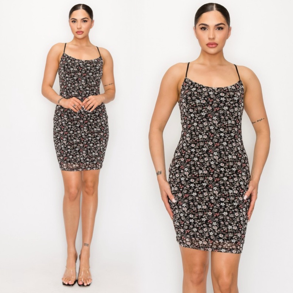 Foral print summer cami dress with adjustable straps - Picture 8 of 8